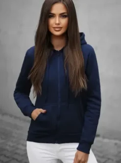 Bluza damska rozpinana z kapturem granatowa JS/W03Z^Ozonee New