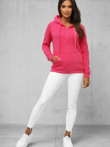 Bluza damska rozpinana z kapturem koralowa JS/W03/58Z^Ozonee Online
