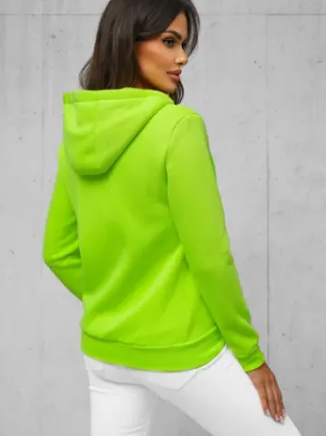 Bluza damska rozpinana z kapturem zielona-neonowa JS/W03Z^Ozonee Outlet