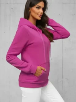 Bluza damska rozpinana z kapturem jasno-fioletowa JS/W03/57Z^Ozonee Sale