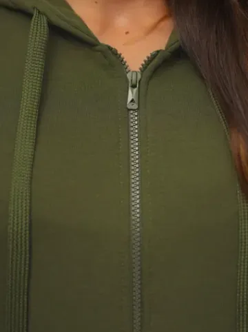 Bluza damska rozpinana z kapturem khaki JS/W03Z^Ozonee Best
