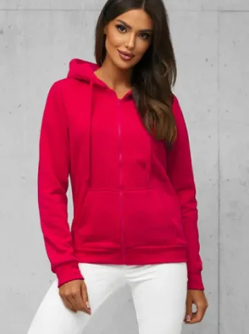 Bluza damska rozpinana z kapturem malinowa JS/W03/59Z^Ozonee Sale