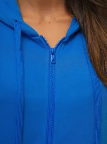 Bluza damska rozpinana z kapturem niebieska JS/W03Z^Ozonee Fashion