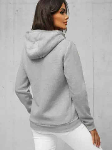Bluza damska rozpinana z kapturem szara JS/W03Z^Ozonee Fashion