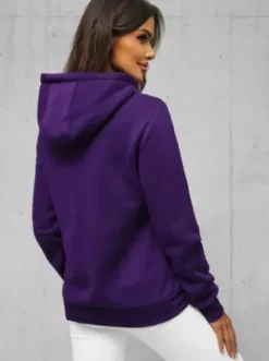 Bluza damska rozpinana z kapturem fioletowa JS/W03Z^Ozonee Sale