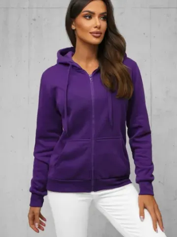 Bluza damska rozpinana z kapturem fioletowa JS/W03Z^Ozonee Sale