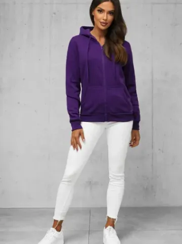 Bluza damska rozpinana z kapturem fioletowa JS/W03Z^Ozonee Sale