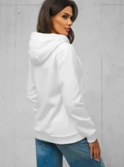 Bluza damska rozpinana z kapturem biała JS/W03Z^Ozonee Best