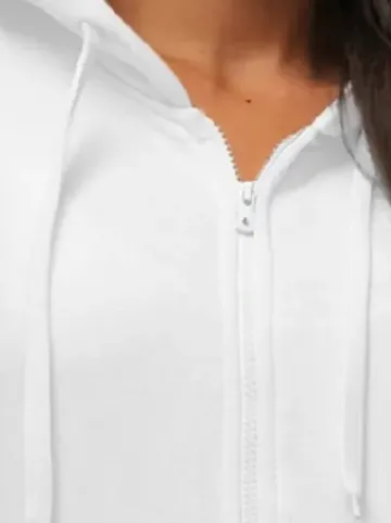 Bluza damska rozpinana z kapturem biała JS/W03Z^Ozonee Best