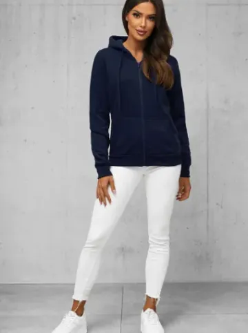 Bluza damska rozpinana z kapturem granatowa JS/W03Z^Ozonee Discount