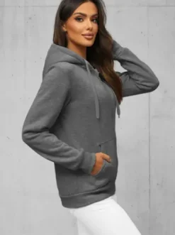 Bluza damska rozpinana z kapturem grafitowa JS/W03Z^Ozonee Online