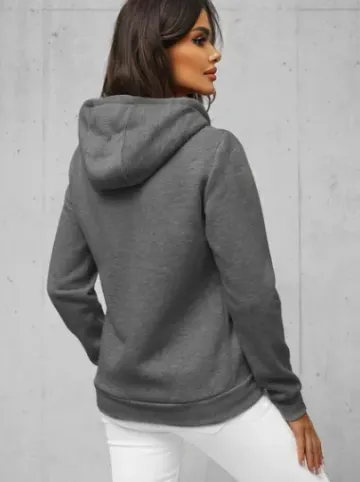 Bluza damska rozpinana z kapturem grafitowa JS/W03Z^Ozonee Online
