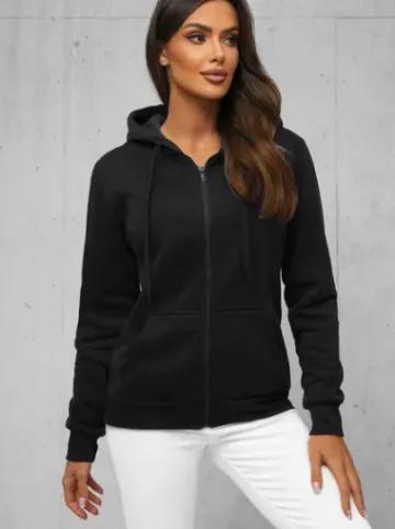 Bluza damska rozpinana z kapturem czarna JS/W03Z^Ozonee Discount