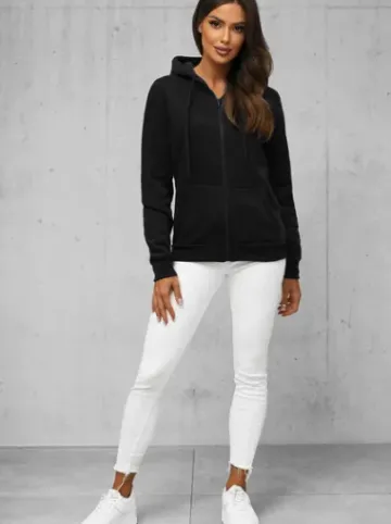 Bluza damska rozpinana z kapturem czarna JS/W03Z^Ozonee Discount