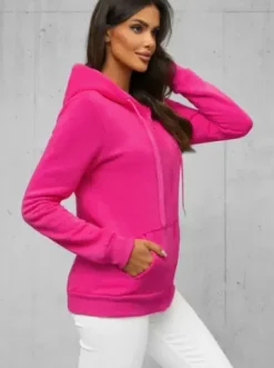 Bluza damska rozpinana z kapturem ciemno-różowa JS/W03Z^Ozonee Best