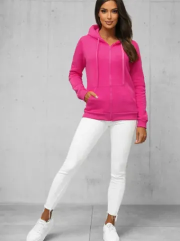 Bluza damska rozpinana z kapturem ciemno-różowa JS/W03Z^Ozonee Best