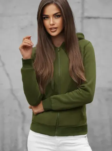 Bluza damska rozpinana z kapturem khaki JS/W03Z^Ozonee New