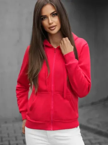 Bluza damska rozpinana z kapturem malinowa JS/W03/59Z^Ozonee Best
