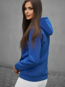 Bluza damska rozpinana z kapturem chabrowa JS/W03/65Z^Ozonee Clearance