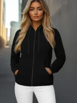 Bluza damska rozpinana z kapturem czarna JS/W03Z^Ozonee New