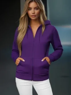 Bluza damska rozpinana z kapturem fioletowa JS/W03Z^Ozonee Discount