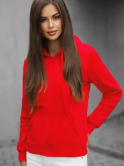 Bluza damska rozpinana z kapturem czerwona JS/W03Z^Ozonee Sale