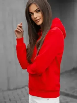 Bluza damska rozpinana z kapturem czerwona JS/W03Z^Ozonee Sale