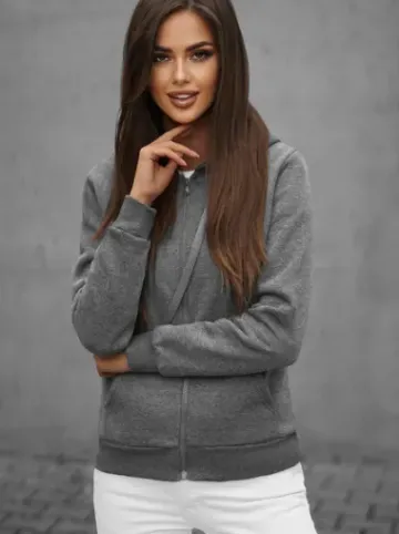 Bluza damska rozpinana z kapturem grafitowa JS/W03Z^Ozonee Clearance