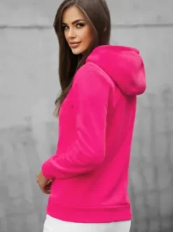 Bluza damska rozpinana z kapturem ciemno-różowa JS/W03Z^Ozonee Clearance