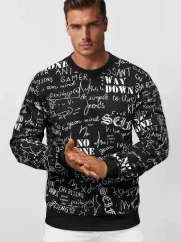 Bluza męska czarna JS/8B1193/3Z^Ozonee Clearance