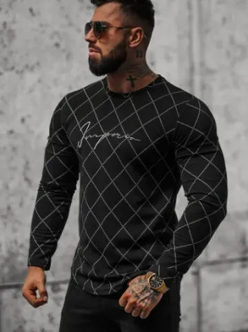 Bluza męska czarna O/5919BZ^Ozonee Clearance