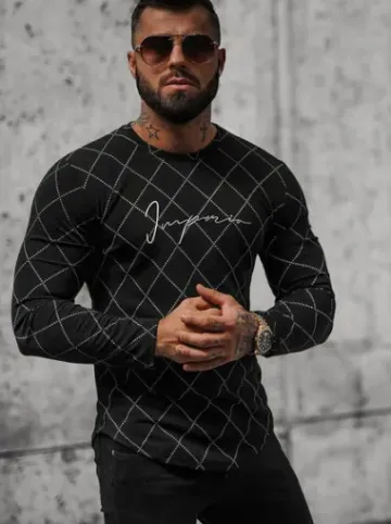 Bluza męska czarna O/5919BZ^Ozonee Clearance