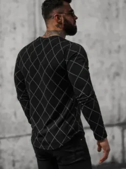 Bluza męska czarna O/5919BZ^Ozonee Clearance
