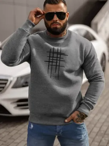 Bluza męska grafitowa JS/8B1361/5^Ozonee Fashion