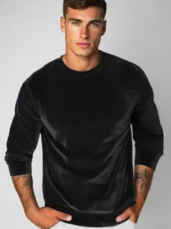 Bluza męska welurowa czarna JS/8B1166/3^Ozonee Discount