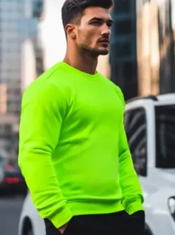 Bluza męska zielona-neonowa JS/2001-10Z^Ozonee Sale