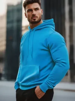 Bluza męska z kapturem błękitna JS/2009Z^Ozonee Sale