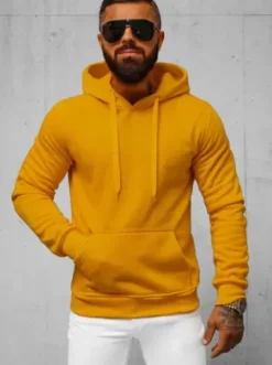 Bluza męska z kapturem camelowa JS/2009Z^Ozonee Outlet