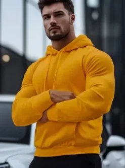 Bluza męska z kapturem camelowa JS/2009Z^Ozonee Best