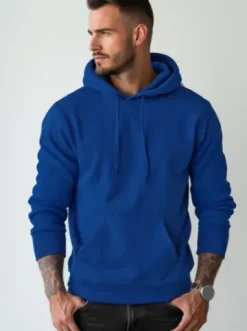 Bluza męska z kapturem chabrowa JS/2009/65Z^Ozonee Sale