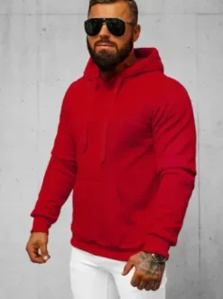 Bluza męska z kapturem ciemno-czerwona JS/2009Z^Ozonee New