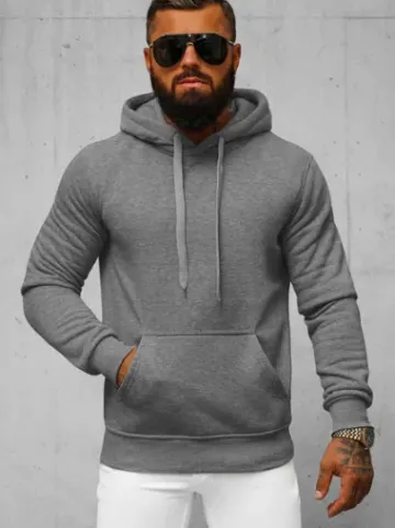 Bluza męska z kapturem ciemno-szara JS/2009Z^Ozonee Sale