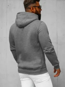 Bluza męska z kapturem ciemno-szara JS/2009Z^Ozonee Sale