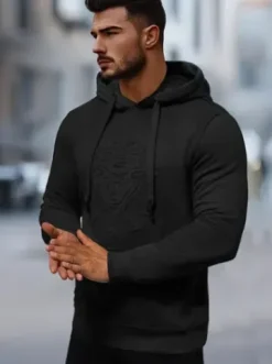 Bluza męska z kapturem czarna NB/MF2012Z^Ozonee Discount