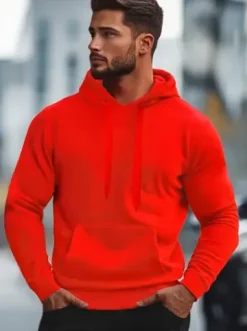 Bluza męska z kapturem czerwona JS/2009Z^Ozonee Discount