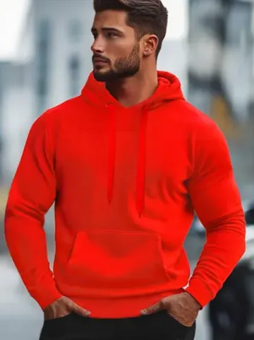 Bluza męska z kapturem czerwona JS/2009Z^Ozonee Discount