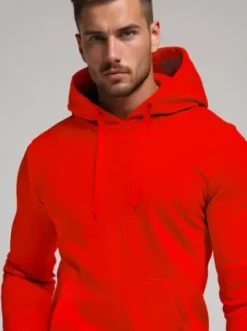 Bluza męska z kapturem czerwona JS/2009Z^Ozonee Hot