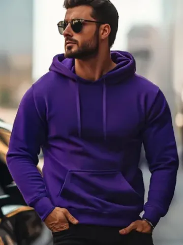 Bluza męska z kapturem fioletowa JS/2009Z^Ozonee Best