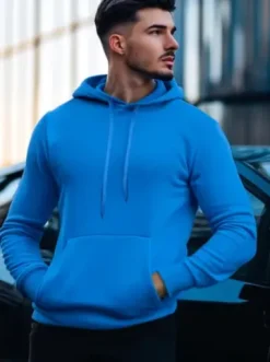 Bluza męska z kapturem niebieska JS/2009Z^Ozonee Online