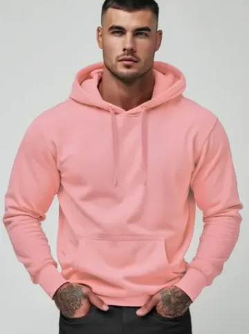 Bluza męska z kapturem pudrowa JS/2009Z^Ozonee Sale